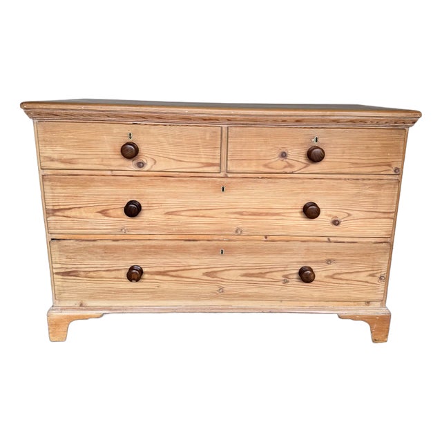 19th Century English Pine Chest of Drawers For Sale