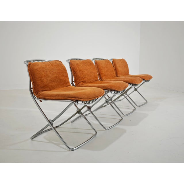 Orange Mid-Century Modern Chairs by Gastone Rinaldi for Rima, Italy 1970s, Set of 4 For Sale - Image 8 of 18