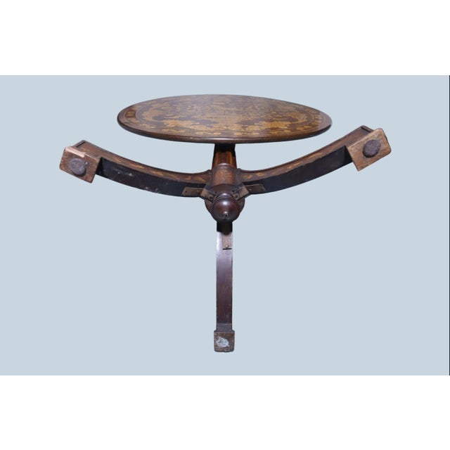 Late 18th Century Stunning Late 18thc. Dutch Marquetry Tilt Top Table With Box Wood Inlay For Sale - Image 13 of 14