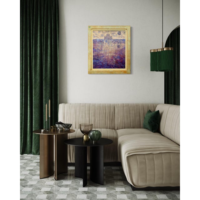 Giampaolo Talani "Cathedral Marina" Oil on Board, Seascape With Cathedral Vision, Tuscan Contemporary Art by Italian Master For Sale In Monterey, CA - Image 6 of 10