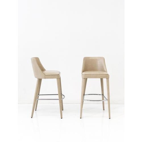Nude Color Ecoleather Beech Wood Chair by Casa Casati For Sale - Image 4 of 8