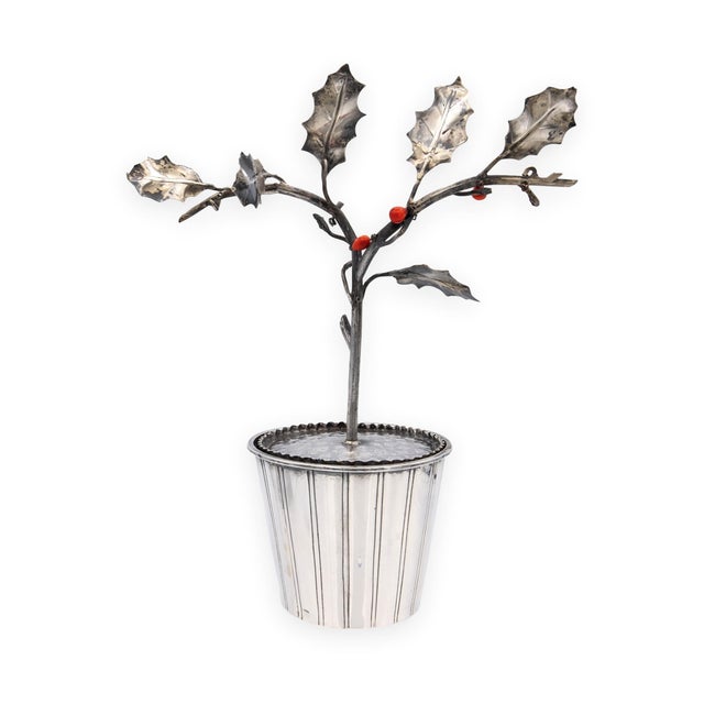 A remarkable vintage decorative sculpture in the tradition of the Italian albero in vaso — a naturalistic tree rendered...