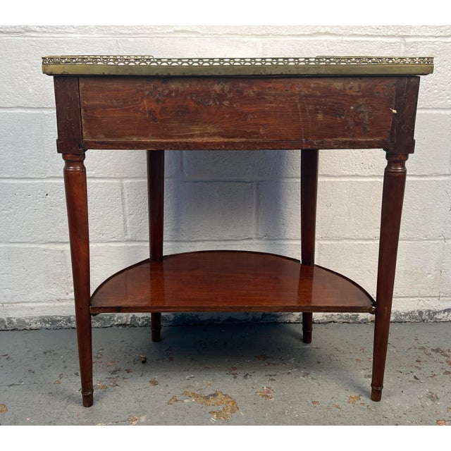 Antique French Demilune Marble Top Table For Sale - Image 9 of 13