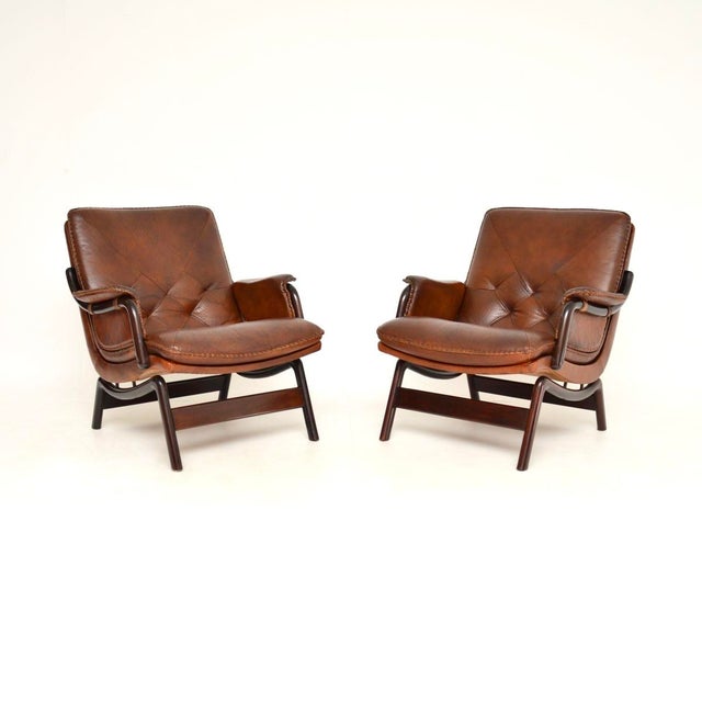 Vintage Danish Leather Armchairs, 1970s, Set of 2 For Sale - Image 17 of 17