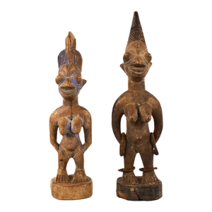 Early 20th Century Yoruba Ibeji Pair of Twin Figures Nigeria