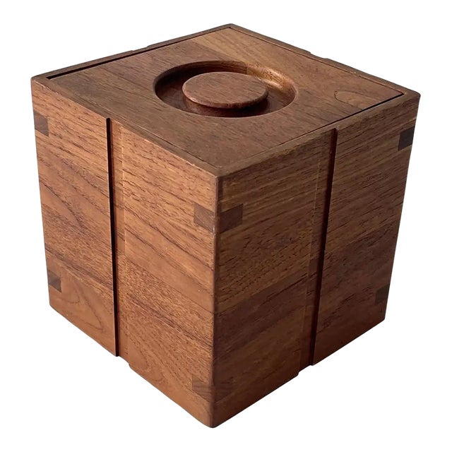 Mid Century Teak Wood Ice Bucket by Kalmar, 1960s For Sale