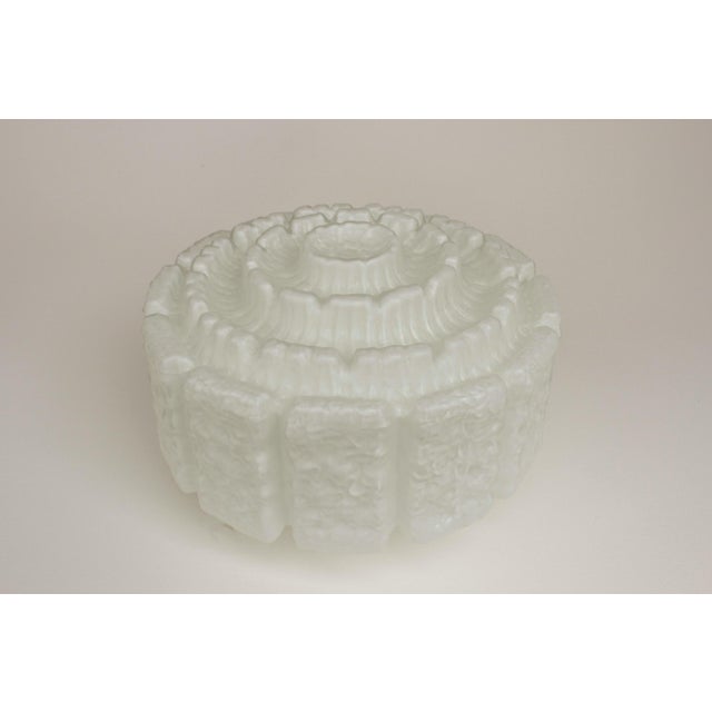 White Opal Glass Pendant Light in the Shape of a Flower from Limburg, 1970s For Sale - Image 4 of 16