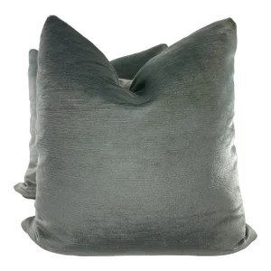 Clarke & Clarke "Majestic Velvet"In Jade 22" Pillows-A Pair
