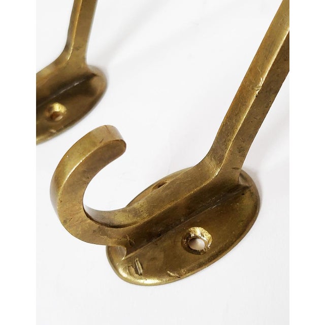 Viennese Art Nouveau Brass Wall Hooks, 1900s, Set of 7 For Sale - Image 16 of 17
