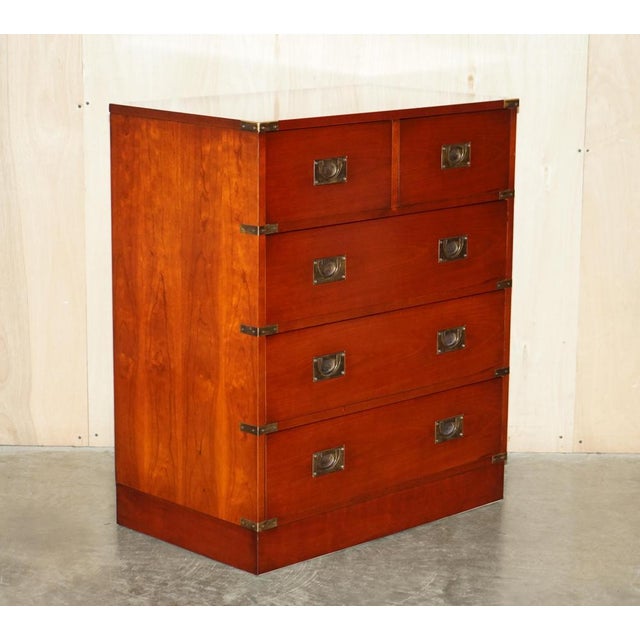 Vintage chest of Military Campaign drawers A decorative and functional chest of drawers, made in the Campaign style in oak...