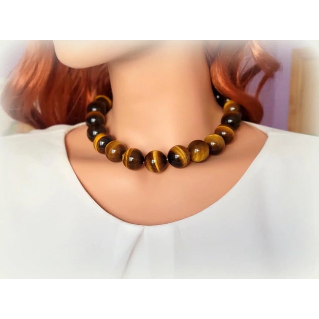 Tiger Eye Beaded Necklace For Sale In Cleveland - Image 6 of 8