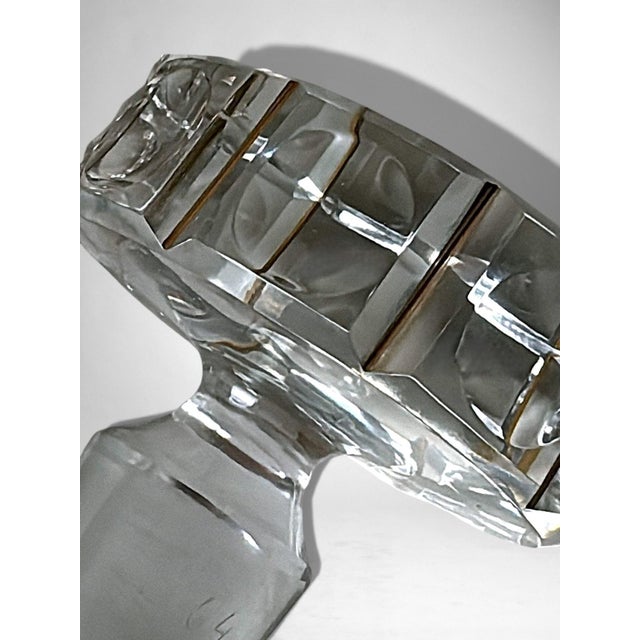 Mid 20th Century Art Deco Cut Crystal Decanter With 925 Silver Collar by Cacchione Milan For Sale - Image 10 of 18