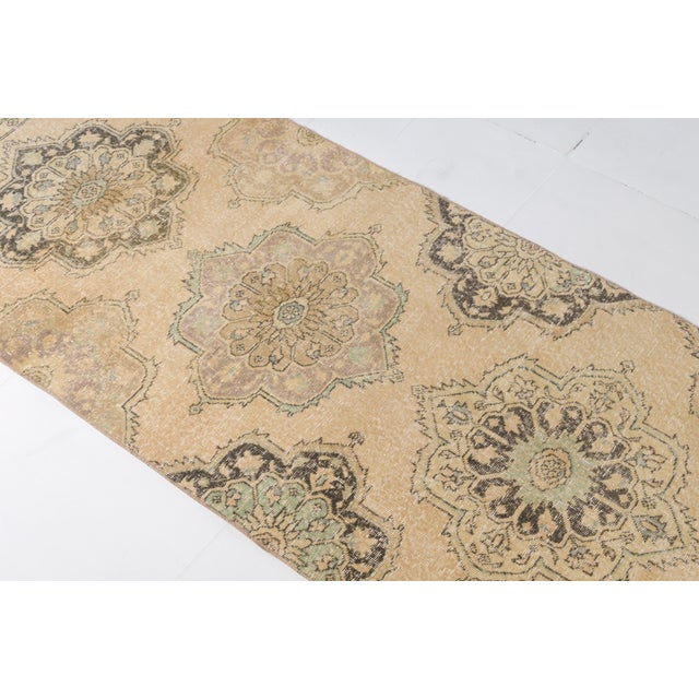 Handknotted Vintage Handmade Runner For Sale - Image 9 of 10