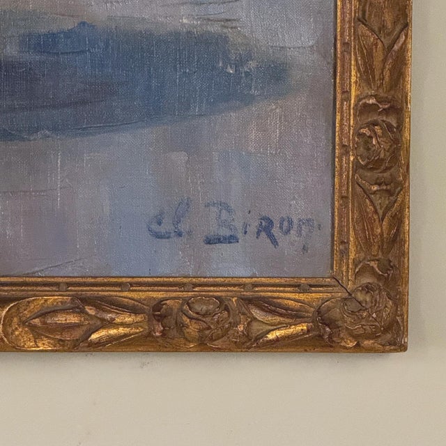 Framed Oil Painting on Canvas by Clemence Biron Dated 1925 'Forsythia' For Sale - Image 15 of 17