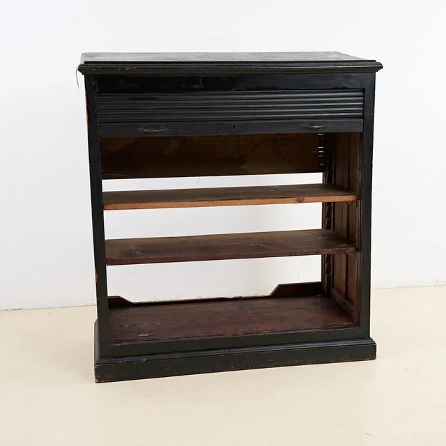 Shutter Cabinet in Black, 1980s For Sale - Image 4 of 7