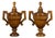 Pair of Midcentury English Carved Walnut Lidded Urns with Large Handles For Sale