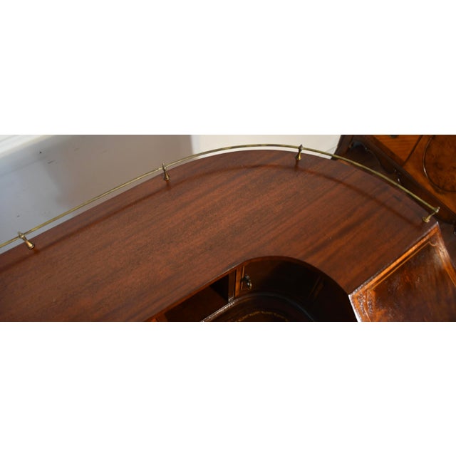 1930s English Regency Mahogany Inlaid & Leather Top Carlton Writing Desk For Sale - Image 14 of 17