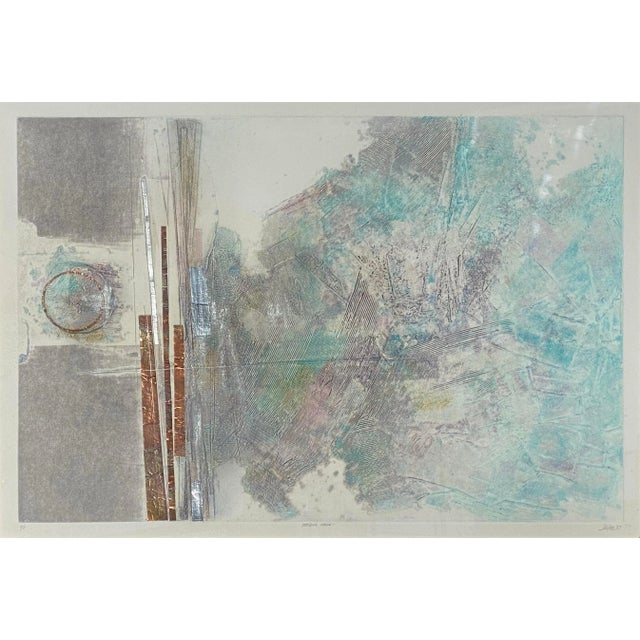 Robert Alan DeVoe (1928-) "Striding Moon" Monoprint C.1987 Born in Elmira, New York, Robert Devoe earned his BFA and MFA...