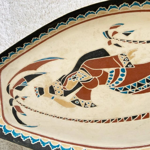 Ceramic Hand Painted Middle Eastern Platter For Sale - Image 7 of 8