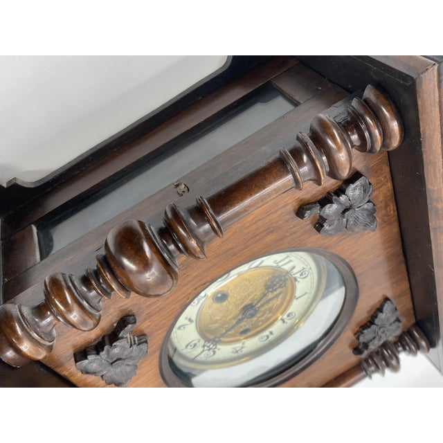 Antique German Wall Clock, 1890 For Sale - Image 12 of 13