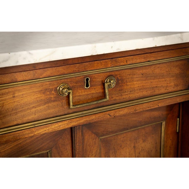 Wood Small 18th Century French Mahogany Side Cabinet with Marble Top For Sale - Image 7 of 10