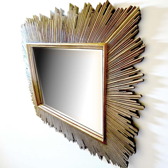1980s Monumental Maitland-Smith Art Deco Inspired Gilt Sunburst Mirror 88" X 69" For Sale - Image 14 of 16