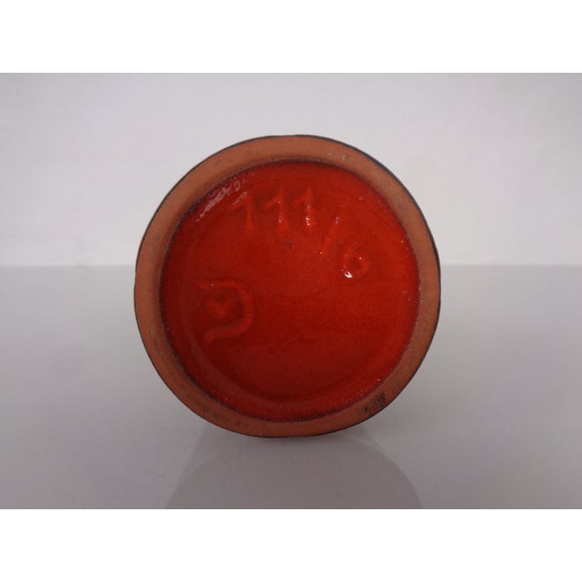 Red & Black Studio Ceramic Vase, Germany, 1960s For Sale - Image 12 of 14