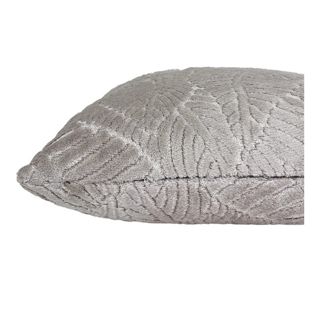 Vanilla Leaves 22x22 Velvet Throw Pillow With Feather Down Insert For Sale - Image 4 of 7