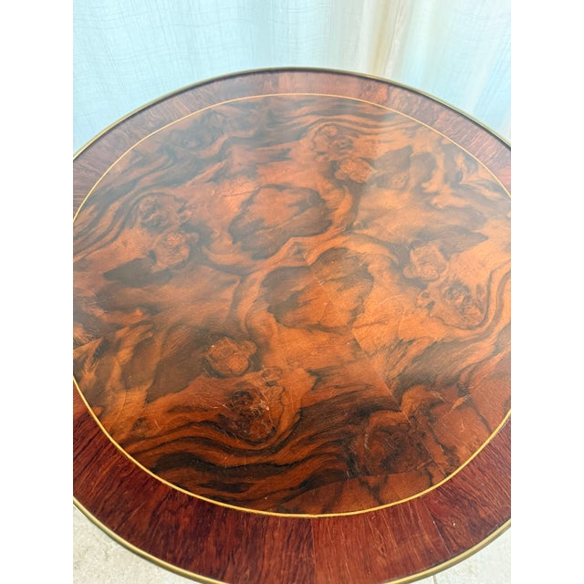 Vintage Neoclassical French Louis XVI Style Two-Tier Round Side Table With Ormolu Mounts For Sale - Image 15 of 18