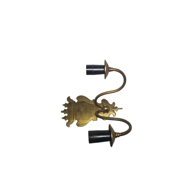 Metal 2-Armed Wall Lamp, Poland, 1970s For Sale - Image 7 of 10
