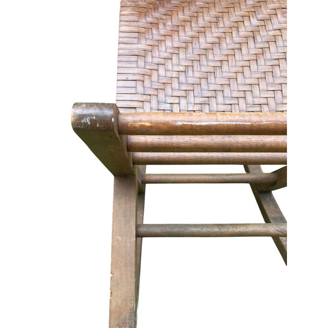 Mid-20th Century Woven Split Reed Gout Rocker or Footrest For Sale - Image 10 of 11