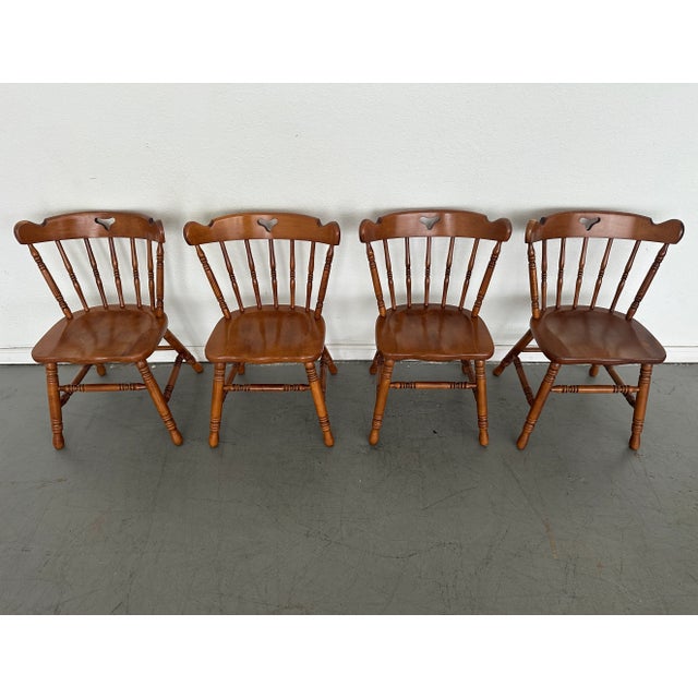 Vintage Tell City Andover Maple Spindle Back Chairs- Set of 2 For Sale - Image 10 of 11