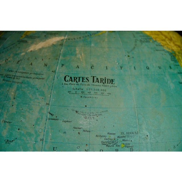 Blue Crystal Globe from George Philip & Son, 1970s For Sale - Image 8 of 13