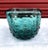 Glass Vintage Teal Blue Empoli Hand Blown Hobnail Square Bowl For Sale - Image 7 of 7