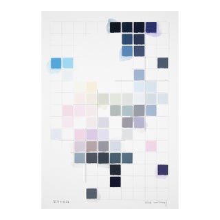 Contemporary Abstract Pencil and Acrylic on Fabriano-Pittura Paper "Sinnliche Komposition 36" by Kyong Lee For Sale