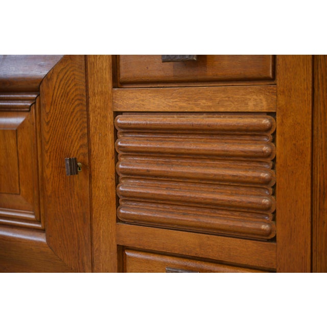 1940s Oak and Wrought Iron Buffet by Charles Dudouyt, 1940s For Sale - Image 5 of 11