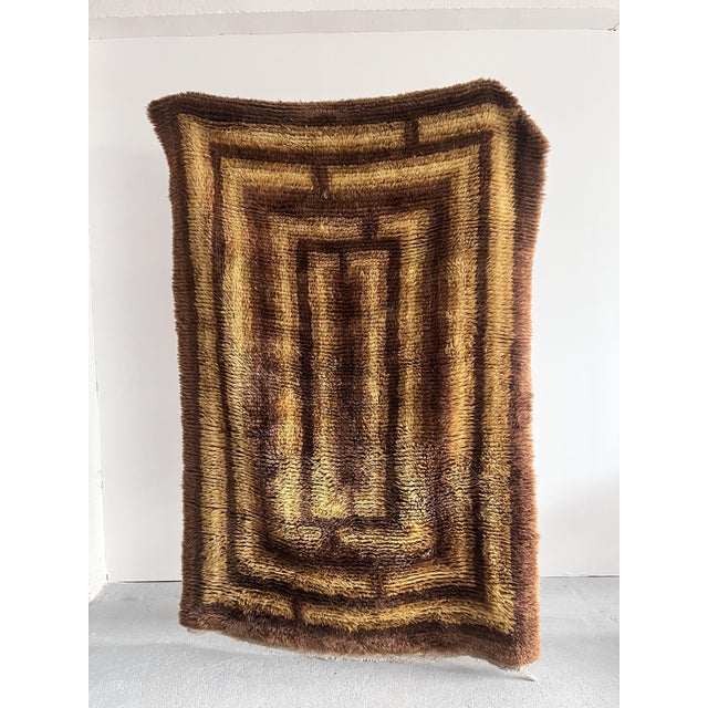 Vintage Scandinavian Wool Rya Rug, 1960s For Sale - Image 6 of 6