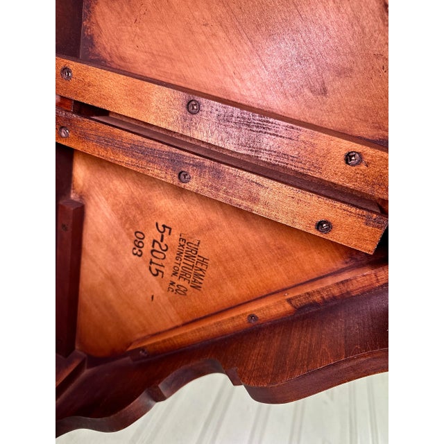 Heckman Burlwood Drop-Leaf Handkerchief Corner Table For Sale - Image 12 of 12