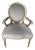 Vintage Hollywood Regency Silver & Gold Upholstered Armchair For Sale