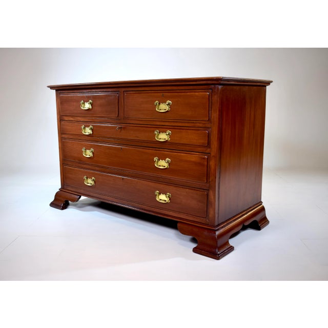 An exceptional early 20th Century solid Mahogany Chippendale style dresser chest of drawers with working locks & key....