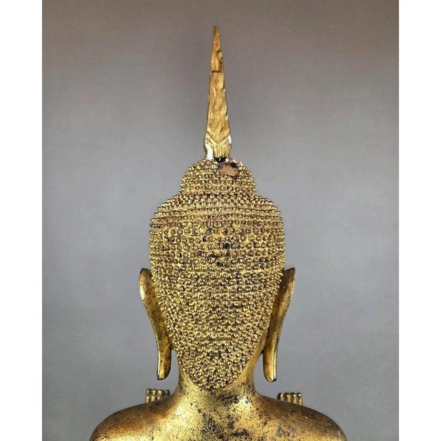 Large 18th Century Gilded Wooden Buddha, Siam For Sale - Image 3 of 5