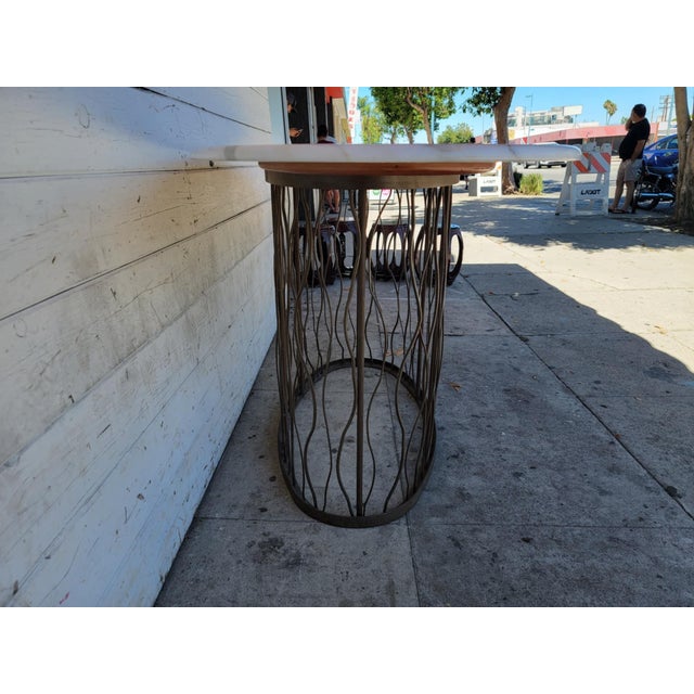 1980s Modern Oval Metal & Marble Dining/Bar Table. For Sale - Image 15 of 16