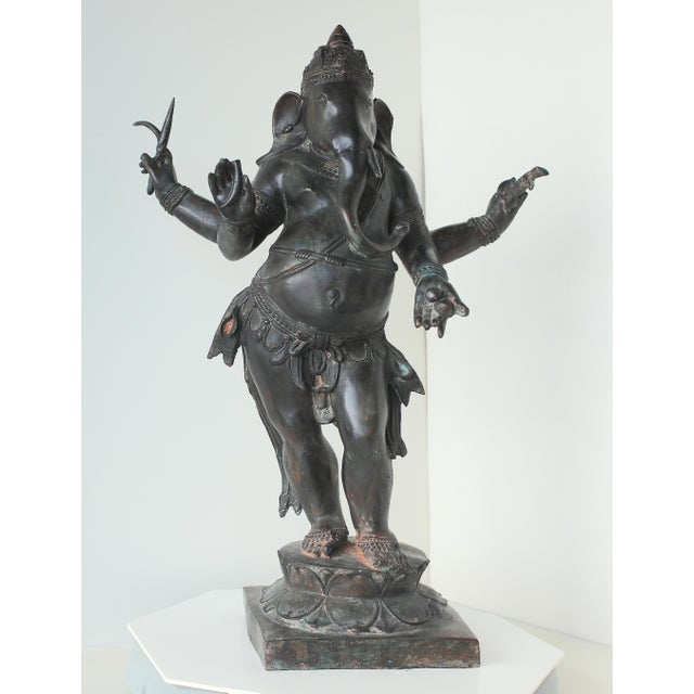 Large Antique Chola Style Standing Ganesha For Sale - Image 11 of 13