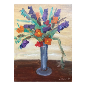 1960s George Daniell Floral Still Life Oil Painting