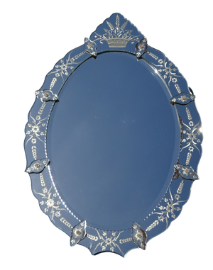 Oval Venetian Mirror with Pediment, 1950s
