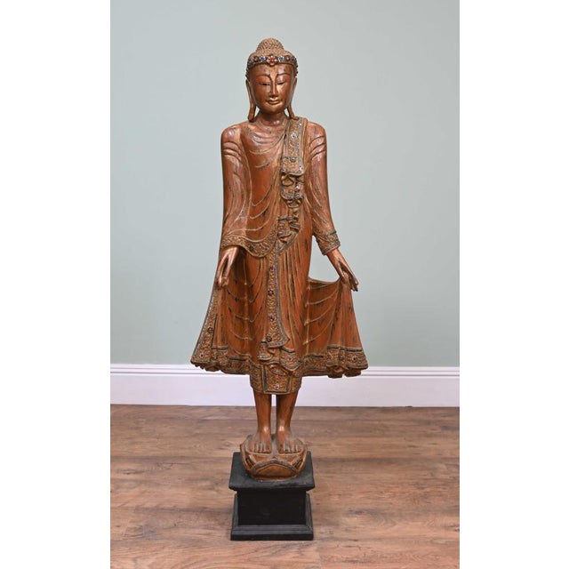 Carved Thai Buddha Statue, 1930s For Sale - Image 15 of 15