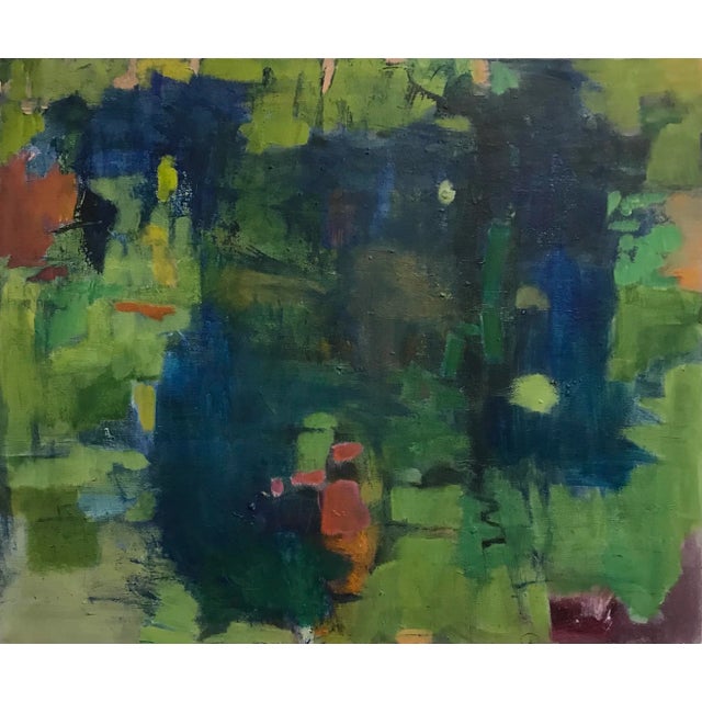 "Reflections in a Pond" Contemporary Abstract Acrylic Painting For Sale