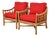 McGuire Mid-Century Hollywood Regency Bamboo Rattan Lounge Chairs, Pair For Sale