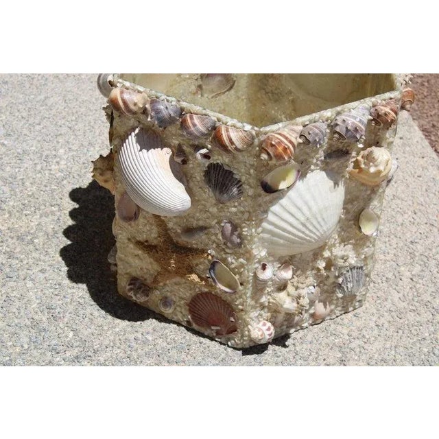 1960s Hexagon Nautical Seashell Basket For Sale In Palm Springs - Image 6 of 10