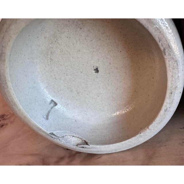 American Antique Whites of Utica Stoneware Salt Glazed Barrel Mug For Sale - Image 3 of 9